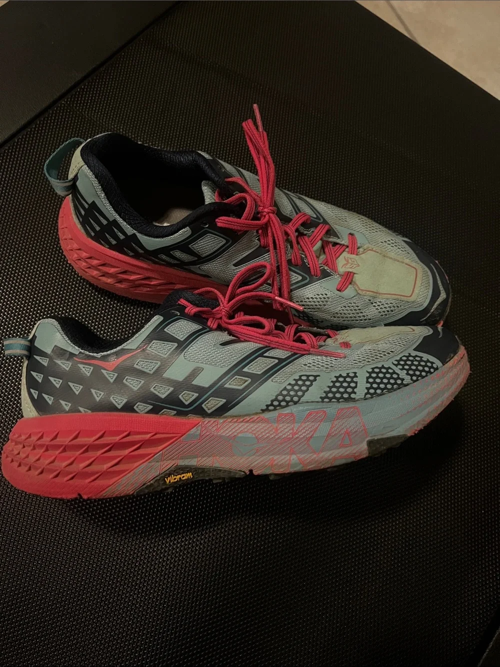 Hoka One One Women's Light Blue and Pink Athletic Shoes